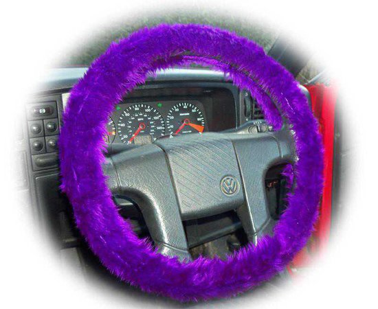 Gorgeous Purple faux fur fuzzy car steering wheel cover amazing colour – Poppys Crafts