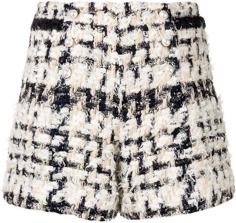 Paris pearl buttons tweed shorts