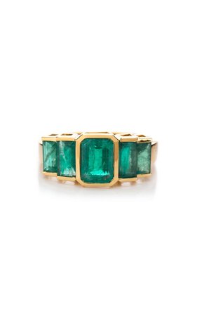 Echo 18k Gold Emerald Ring By Yi Collection | Moda Operandi