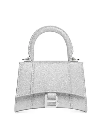 Shop Balenciaga Hourglass Mini Handbag with Chain in Sparkling Fabric | Saks Fifth Avenue