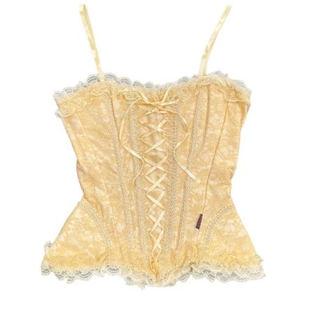 vintage Raven gothic corset cream lace cami ₊‧✩... - Depop
