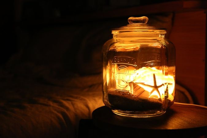 Shell jar light night aesthetic
