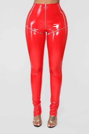 Gigi Latex Pant Set - Red