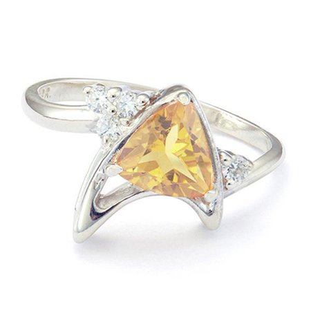 STAR TREK 50th Starfleet Trillion Ring in Yellow Citrine – RockLove Jewelry
