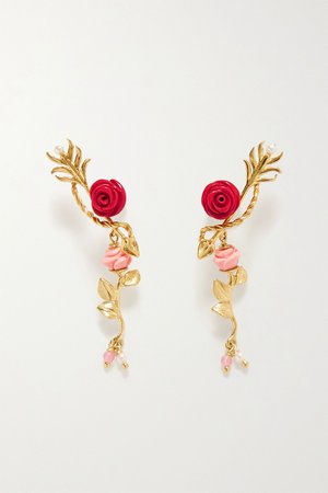 Gold Wishing Arrow gold vermeil multi-stone earrings | Of Rare Origin | NET-A-PORTER