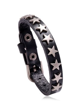 2023 Vintage Punk Star Bracelet Black ONE SIZE In Bracelets Online Store. Best For Sale | Emmiol.com