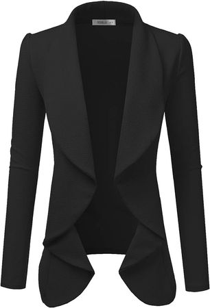 DOUBLJU Classic Draped Open Front Blazer Jacket for Women with Plus Size at Amazon Women’s Clothing store