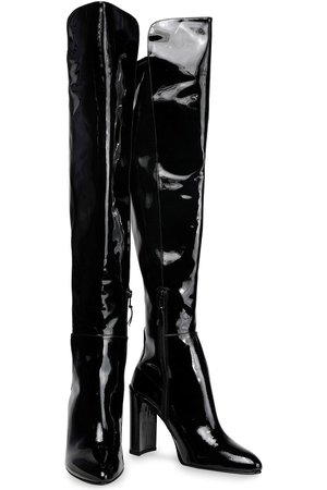 Black Patent-leather knee boots | Sale up to 70% off | THE OUTNET | STUART WEITZMAN | THE OUTNET