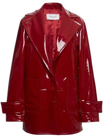 red leather coat