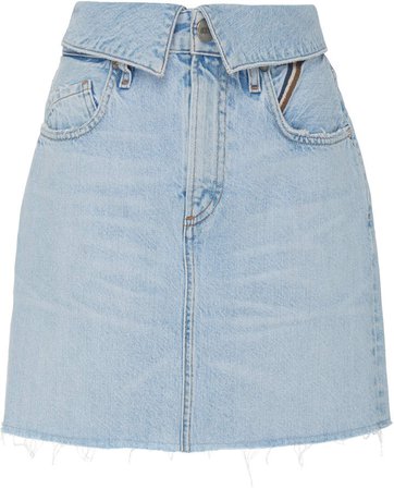 Jean Flip High-Rise Denim Mini Skirt