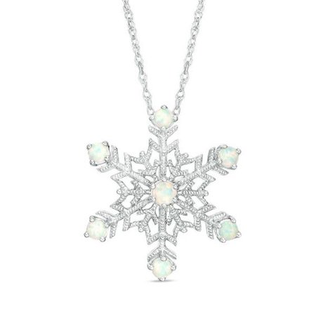 Zales Opal Snowflake Pendant