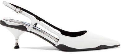 55 Leather Slingback Pumps - White