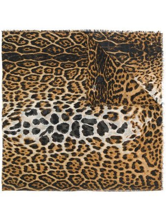 Saint Laurent leopard print scarf