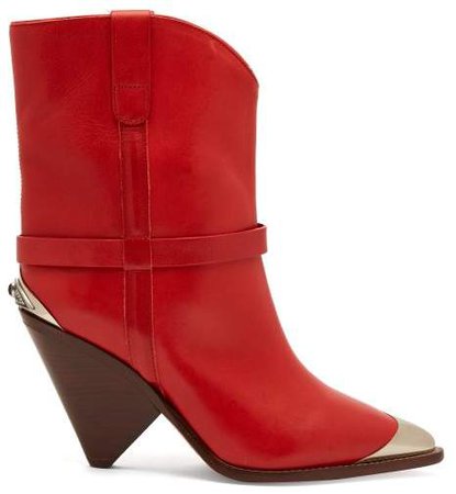 Lamsy Leather Boots - Womens - Red