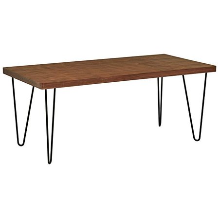 Amazon.com: Rivet Industrial Mid-Century Modern Hairpin Dining Table, 70.9"W, Walnut and Black: Kitchen & Dining