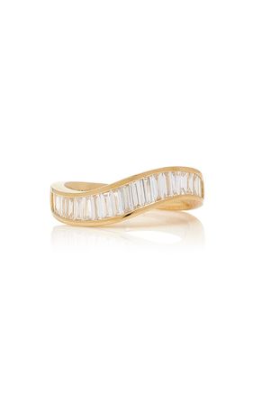 Wave 18k Yellow Gold Diamond Ring By Anita Ko | Moda Operandi