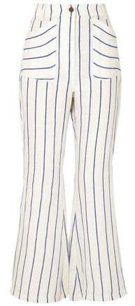Striped Linen Flared Pants