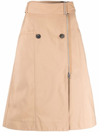 Shop Victoria Beckham A-line belted skirt with Express Delivery - FARFETCH