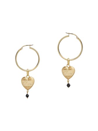 Gold Dolce & Gabbana heart pendant earrings WEDL4GW0001 - Farfetch