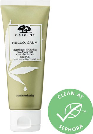 Hello, Calm Relaxing & Hydrating Face Mask with Cannabis Sativa Seed Oil