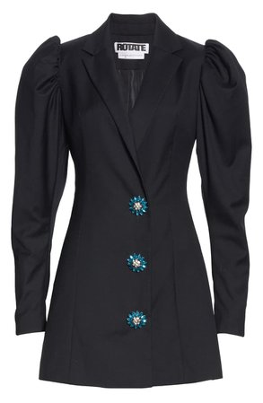 ROTATE Carol Long Sleeve Wool Blend Blazer Minidress | Nordstrom