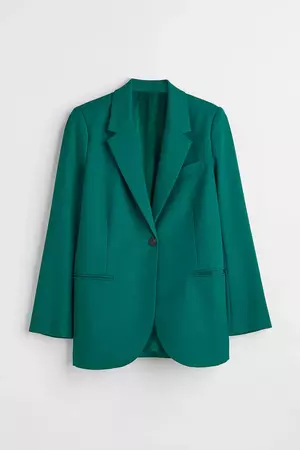 Single-breasted blazer - Green - Ladies | H&M SG