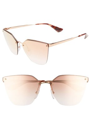 Prada 63mm Mirrored Gradient Oversize Sunglasses | Nordstrom
