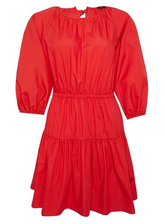 Red Bow Back Poplin Dress | Miss Selfridge