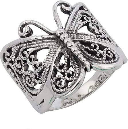 Amazon.com: Vintage Thai Butterfly Ring 925 Sterling Silver: Clothing, Shoes & Jewelry