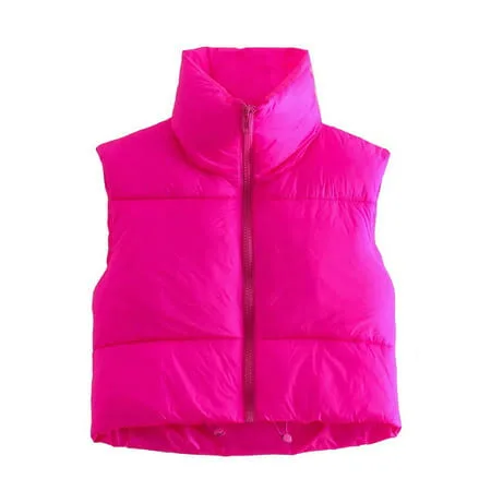 hot pink puffer vest