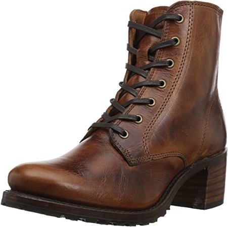 Amazon.com | Frye Women's Sabrina 6G Lace Up Combat Boot, Dark Brown, 6.5 | Ankle & Bootie