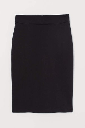Jersey Pencil Skirt - Black