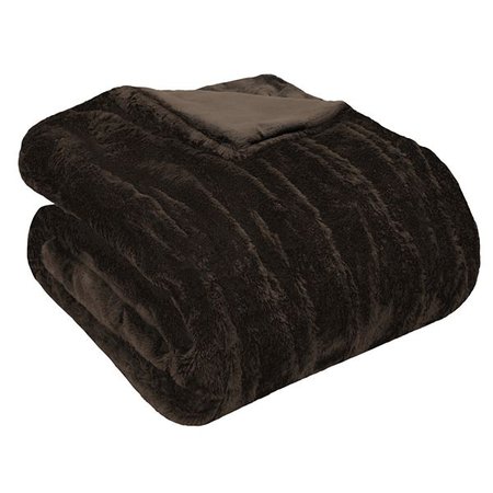 Madison Park Luxury Ruched Faux Fur Throw