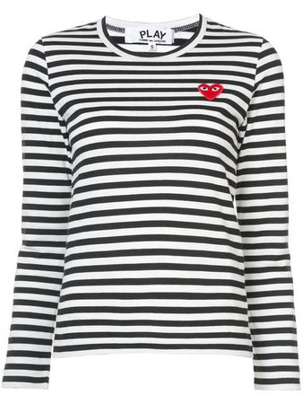 Comme Des Garçons Play striped long sleeved T-shirt SS19 - Farfetch Australia