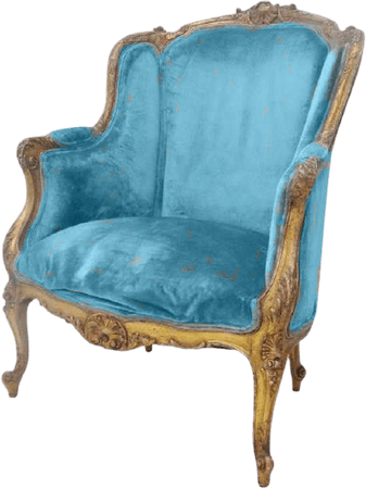 French blue armchair