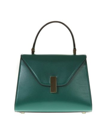 VALEXTRA EMERALD GREEN ISIDE TOTE BAG IN LEATHER