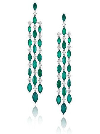 Chopard emerald and diamond chandeliers