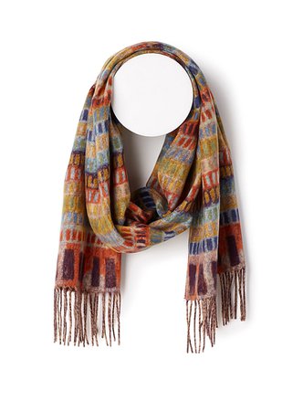 Drawn geo stripe scarf | Simons | Women's Winter Scarves and Shawls online | Simons