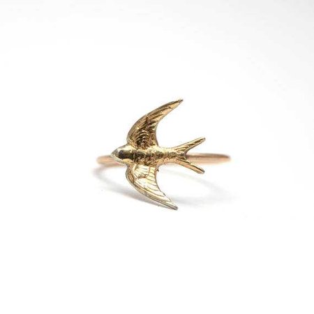14k Victorian Swallow Ring