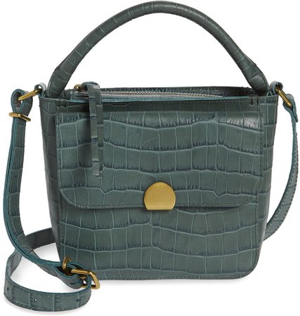 The Mini Abroad Crossbody Bag: Croc Embossed Leather Edition