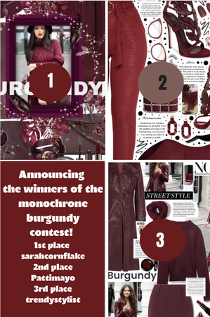 Monochrome Burgundy contest winners