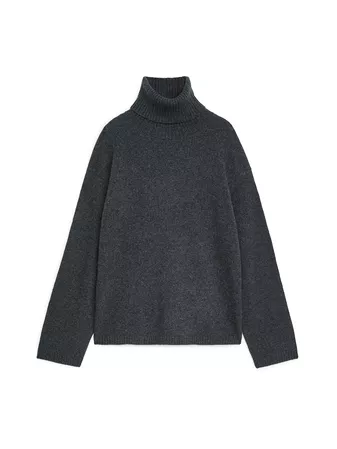 Oversized Cashmere Roll-Neck Jumper - Dark Grey - Knitwear - ARKET SE