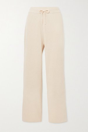 Ribbed Cotton Straight-leg Pants - Ecru