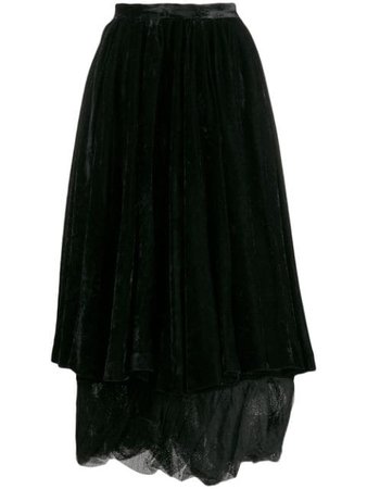 Romeo Gigli Pre-Owned 2000's Velvet Layered Skirt - Farfetch