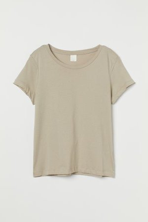 Cotton T-shirt - Light khaki green - Ladies | H&M US