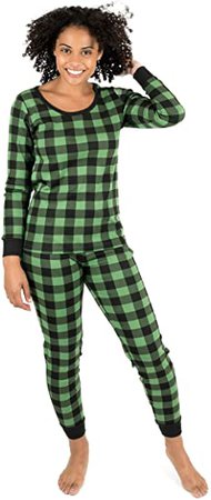 Leveret Women's Pajamas Fitted Christmas 2 Piece Pjs Set 100% Cotton Sleep Pants Sleepwear (XSmall-XLarge) at Amazon Women’s Clothing store