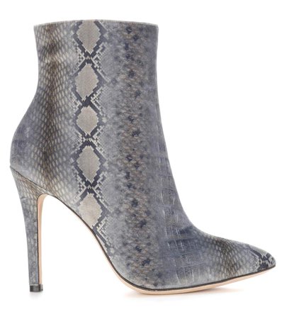 Snakeskin-Printed Velvet Ankle Boots - AlexaChung | mytheresa.com