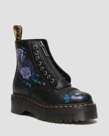 Sinclair Mystic Floral Leather Platform Boots | Dr. Martens