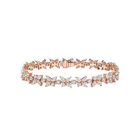 Tiffany Victoria® Cluster Tennis Bracelet in Rose Gold with Diamonds