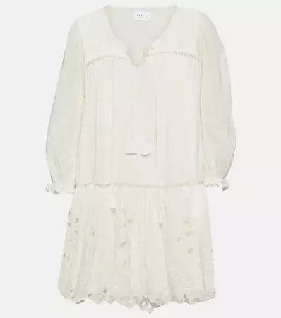 Renee Embroidered Cotton Minidress in White - Velvet | Mytheresa